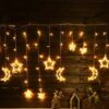 Lampki LED kurtyna księżyc gwiazdki 2,5m 138LED ciepły biały - obrazek 2