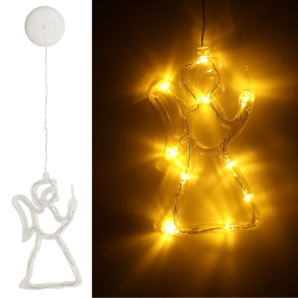 Lampki LED wisząca dekoracja świąteczna aniołek 49cm 10 LED - obrazek 6