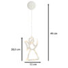 Lampki LED wisząca dekoracja świąteczna aniołek 49cm 10 LED - obrazek 10