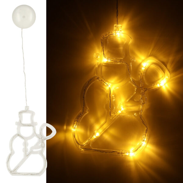 Lampki LED wisząca dekoracja świąteczna bałwanek 49cm 10 LED - obrazek 6